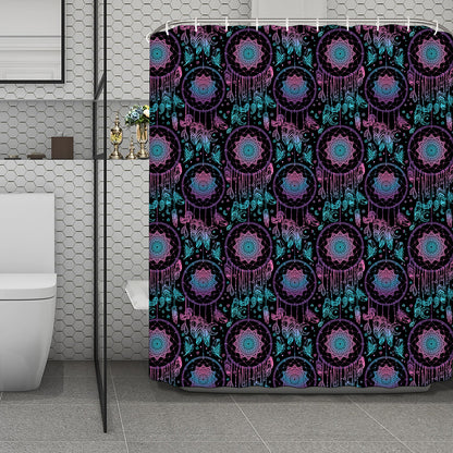 Purple And Blue Dream Catcher Print Polyester Shower Curtain