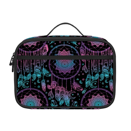 Purple And Blue Dream Catcher Print Portable Lunch Bag