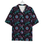Purple And Blue Dream Catcher Print Rayon Hawaiian Shirt