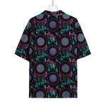 Purple And Blue Dream Catcher Print Rayon Hawaiian Shirt