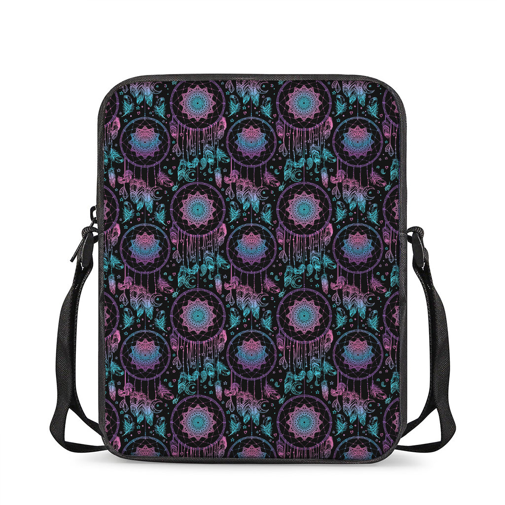 Purple And Blue Dream Catcher Print Rectangular Crossbody Bag