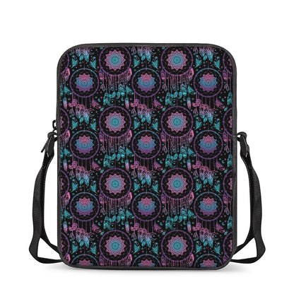 Purple And Blue Dream Catcher Print Rectangular Crossbody Bag