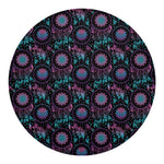 Purple And Blue Dream Catcher Print Round Blanket