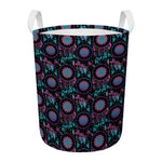 Purple And Blue Dream Catcher Print Round Laundry Basket