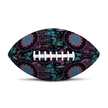 Purple And Blue Dream Catcher Print Rugby Ball