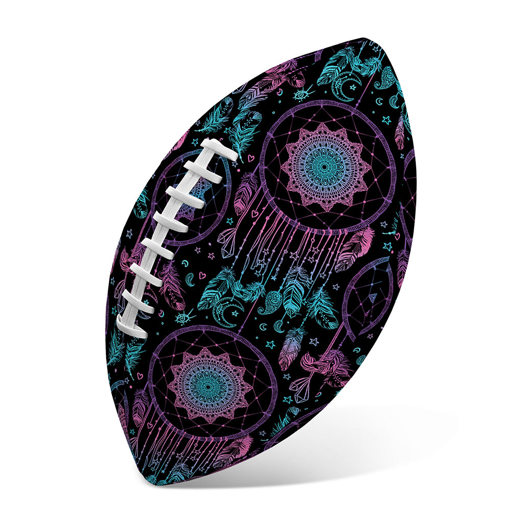 Purple And Blue Dream Catcher Print Rugby Ball