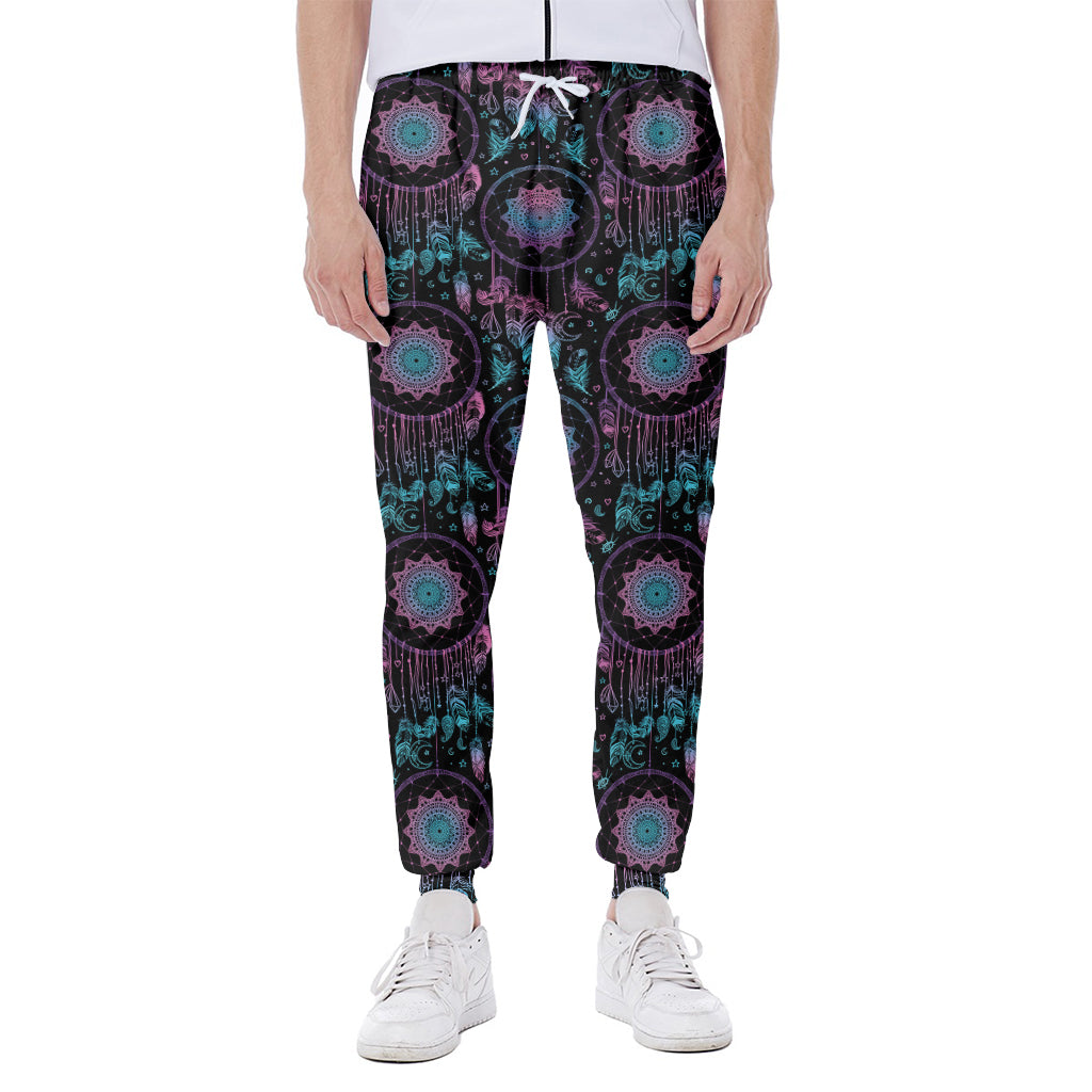 Purple And Blue Dream Catcher Print Scuba Joggers