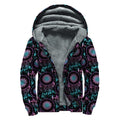 Purple And Blue Dream Catcher Print Sherpa Lined Zip Up Hoodie