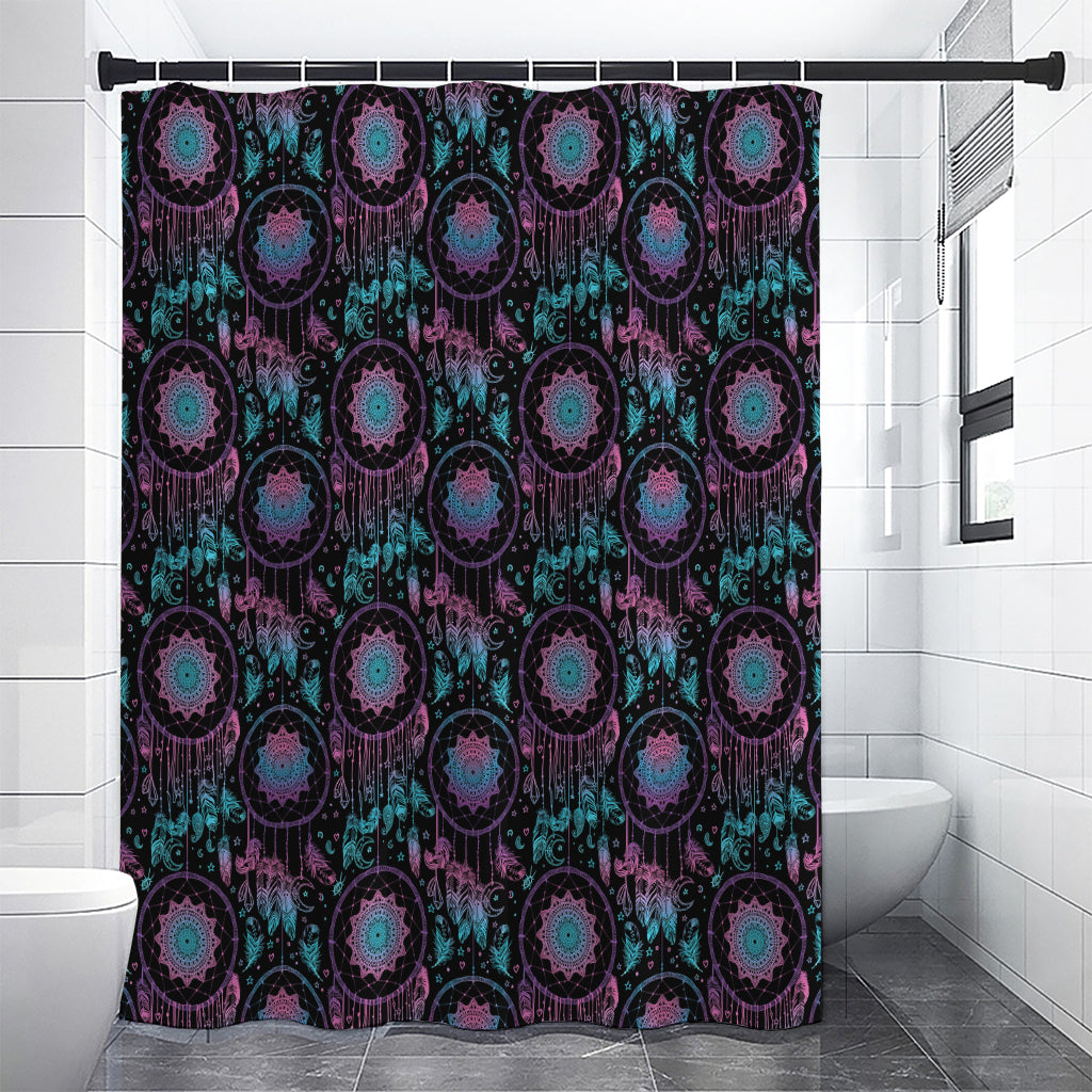Purple And Blue Dream Catcher Print Shower Curtain
