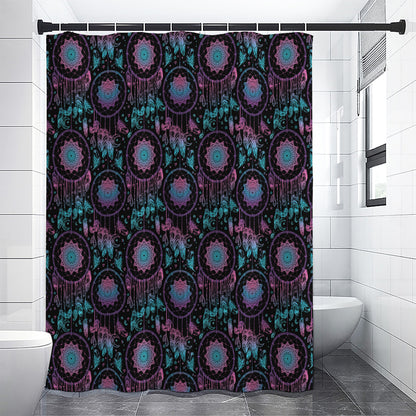 Purple And Blue Dream Catcher Print Shower Curtain