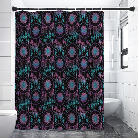 Purple And Blue Dream Catcher Print Shower Curtain