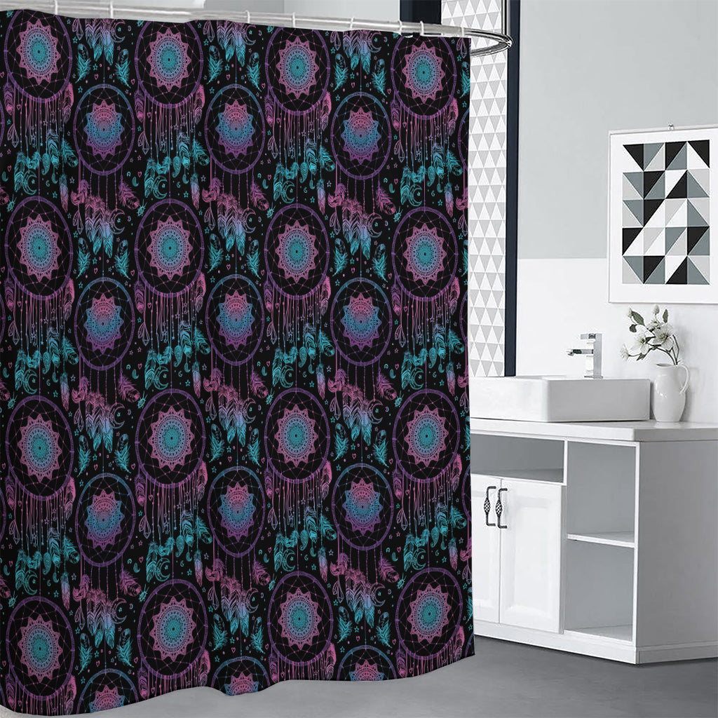 Purple And Blue Dream Catcher Print Shower Curtain