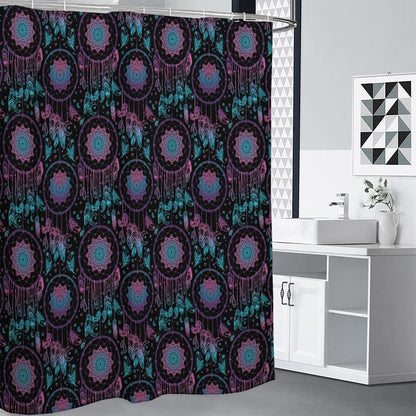 Purple And Blue Dream Catcher Print Shower Curtain