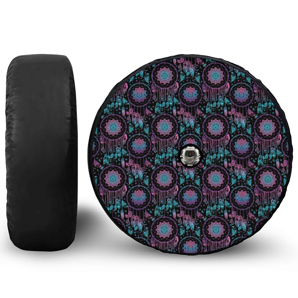 Purple And Blue Dream Catcher Print Tire Cover With Camera Hole