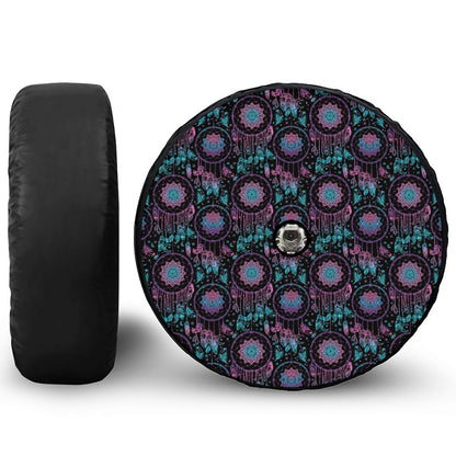 Purple And Blue Dream Catcher Print Tire Cover With Camera Hole