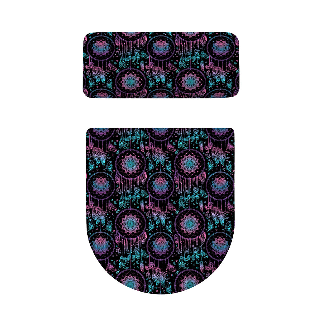 Purple And Blue Dream Catcher Print Toilet Lid And Tank Cover Set