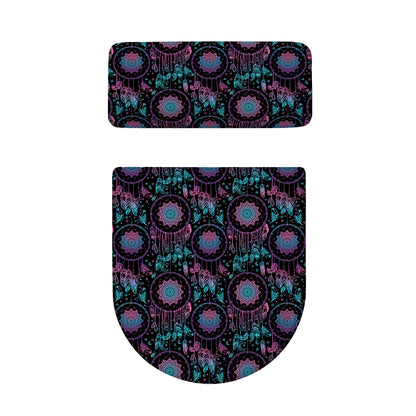 Purple And Blue Dream Catcher Print Toilet Lid And Tank Cover Set
