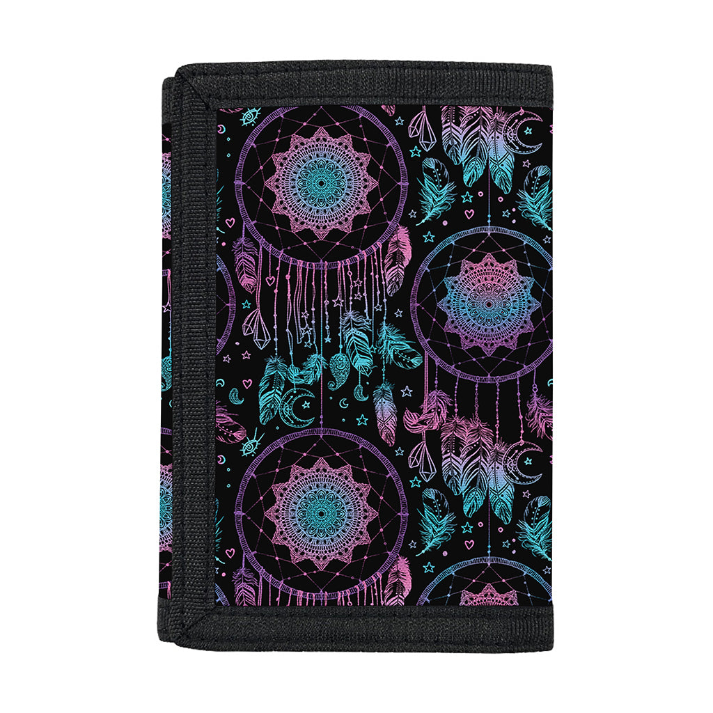 Purple And Blue Dream Catcher Print Trifold Wallet