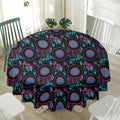 Purple And Blue Dream Catcher Print Waterproof Round Tablecloth