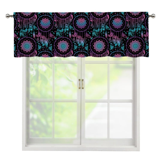 Purple And Blue Dream Catcher Print Window Valance