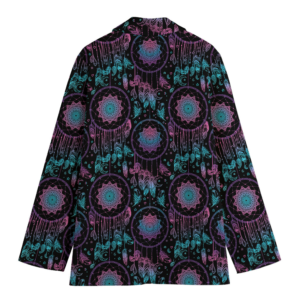 Purple And Blue Dream Catcher Print Women's Blazer