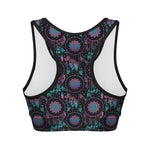 Purple And Blue Dream Catcher Print Women's Sports Bra