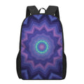 Purple And Blue Kaleidoscope Print 17 Inch Backpack