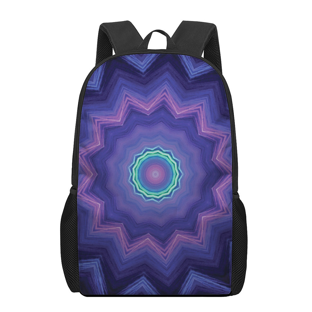 Purple And Blue Kaleidoscope Print 17 Inch Backpack