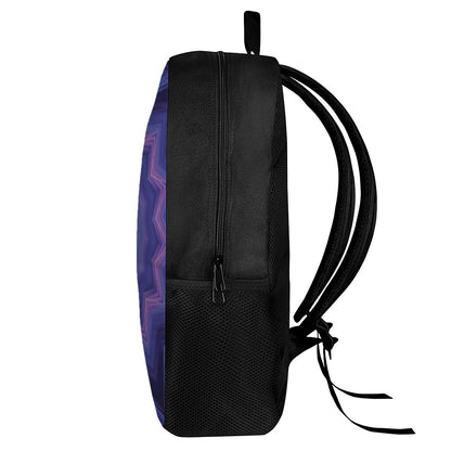 Purple And Blue Kaleidoscope Print 17 Inch Backpack