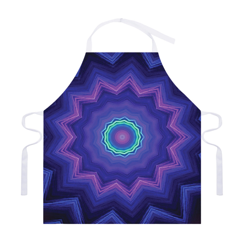 Purple And Blue Kaleidoscope Print Adjustable Apron