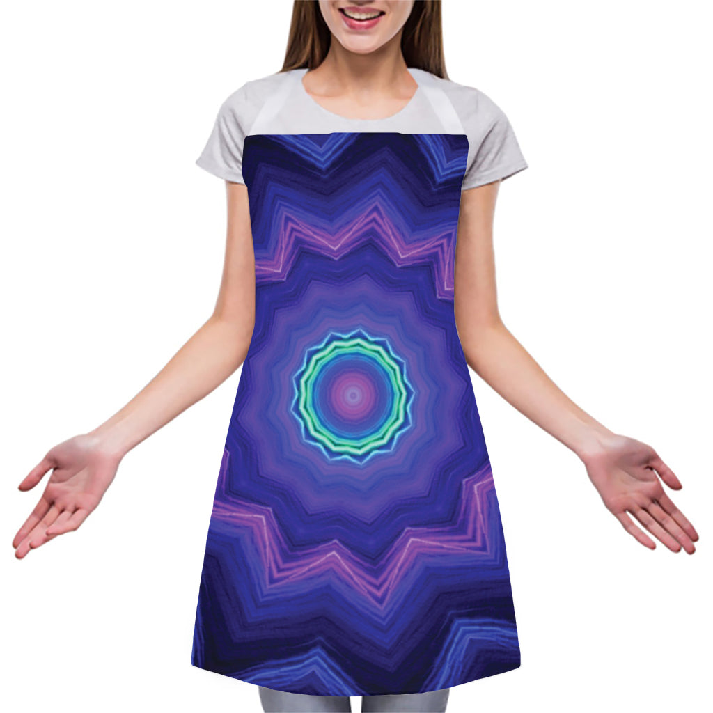 Purple And Blue Kaleidoscope Print Adjustable Apron