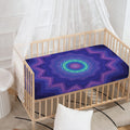 Purple And Blue Kaleidoscope Print Baby Crib Sheet