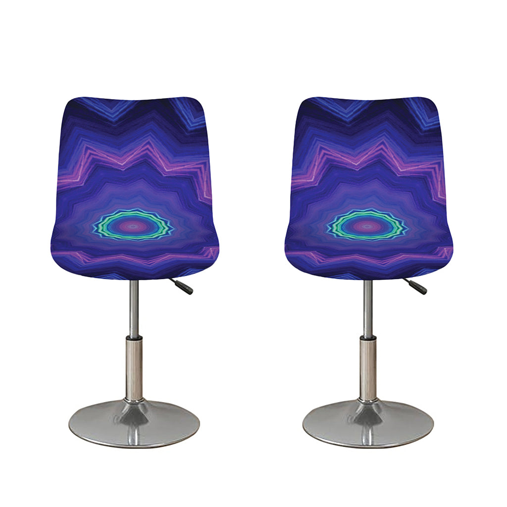 Purple And Blue Kaleidoscope Print Bar Stool Covers