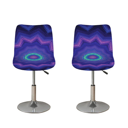 Purple And Blue Kaleidoscope Print Bar Stool Covers