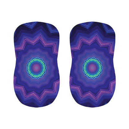 Purple And Blue Kaleidoscope Print Bar Stool Covers