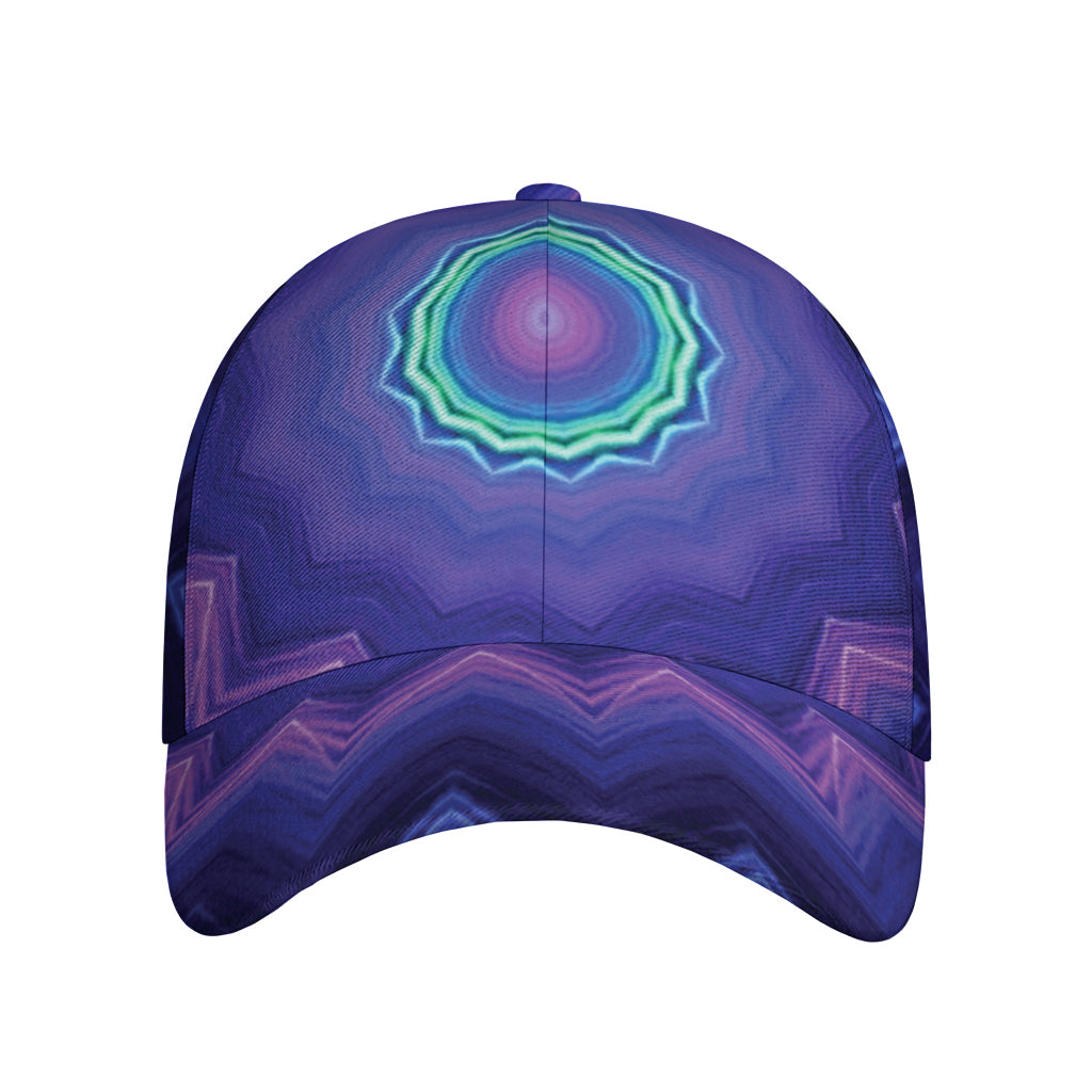 Purple And Blue Kaleidoscope Print Baseball Cap