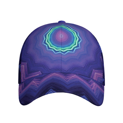 Purple And Blue Kaleidoscope Print Baseball Cap