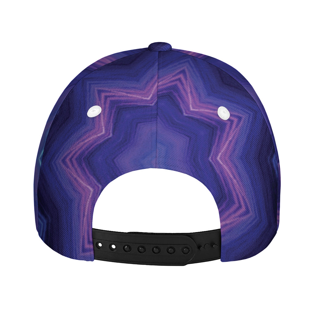 Purple And Blue Kaleidoscope Print Baseball Cap