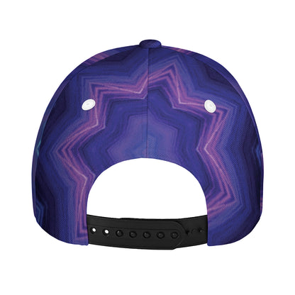 Purple And Blue Kaleidoscope Print Baseball Cap