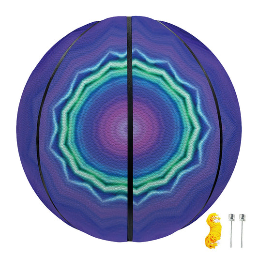 Purple And Blue Kaleidoscope Print Basketball