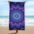 Purple And Blue Kaleidoscope Print Beach Towel