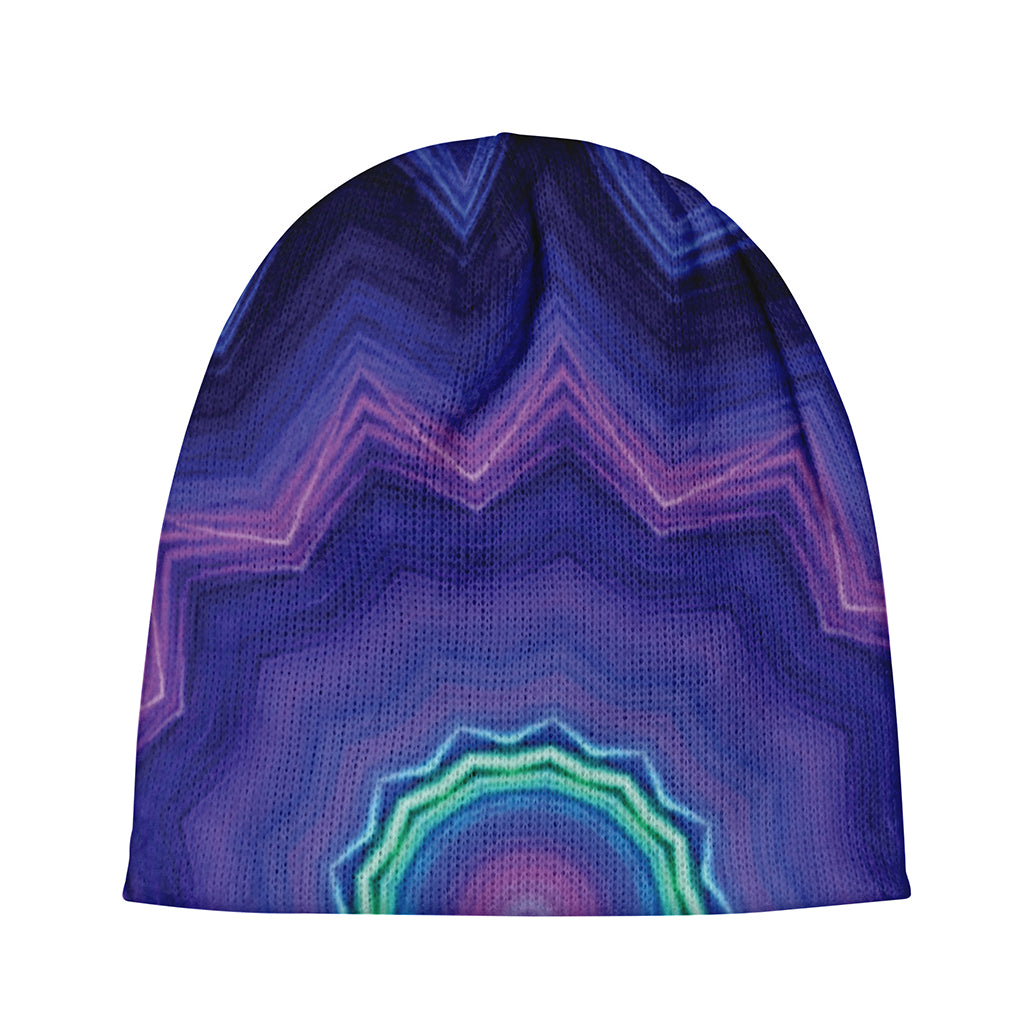 Purple And Blue Kaleidoscope Print Beanie