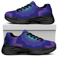 Purple And Blue Kaleidoscope Print Black Chunky Shoes