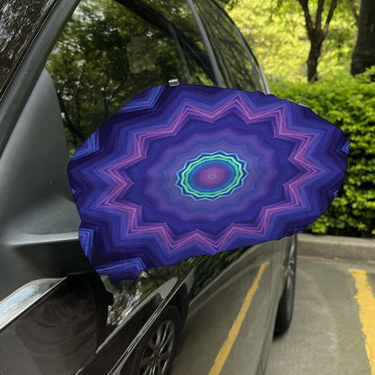 Purple And Blue Kaleidoscope Print Car Side Mirror Covers