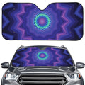 Purple And Blue Kaleidoscope Print Car Windshield Sun Shade