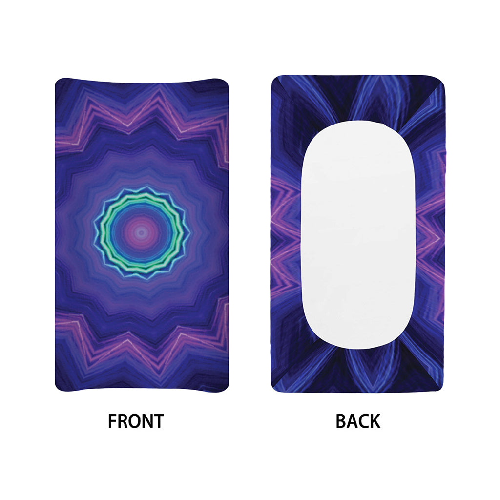 Purple And Blue Kaleidoscope Print Changing Pad Cover