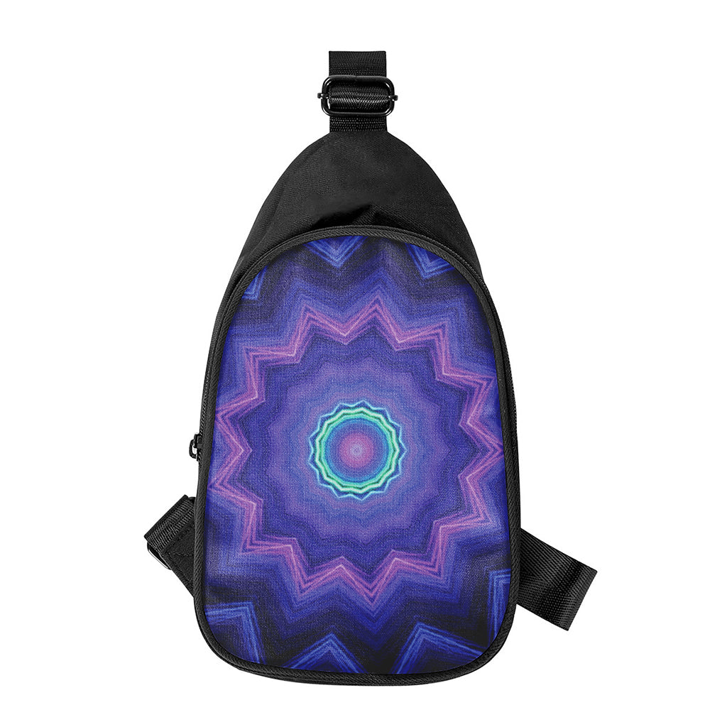 Purple And Blue Kaleidoscope Print Chest Bag