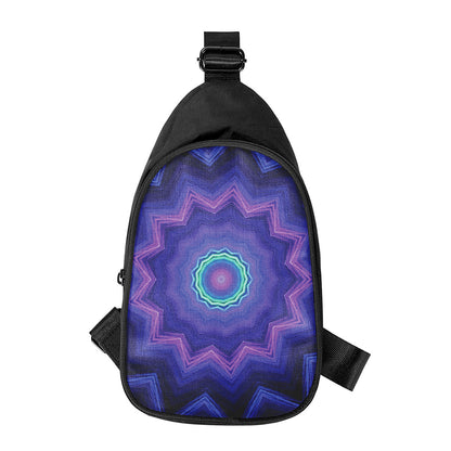 Purple And Blue Kaleidoscope Print Chest Bag