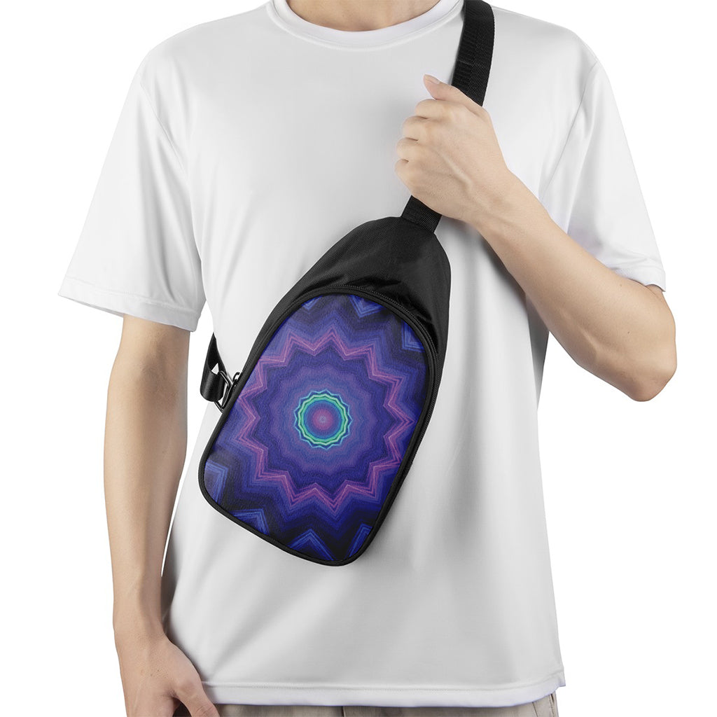 Purple And Blue Kaleidoscope Print Chest Bag