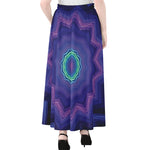 Purple And Blue Kaleidoscope Print Chiffon Maxi Skirt